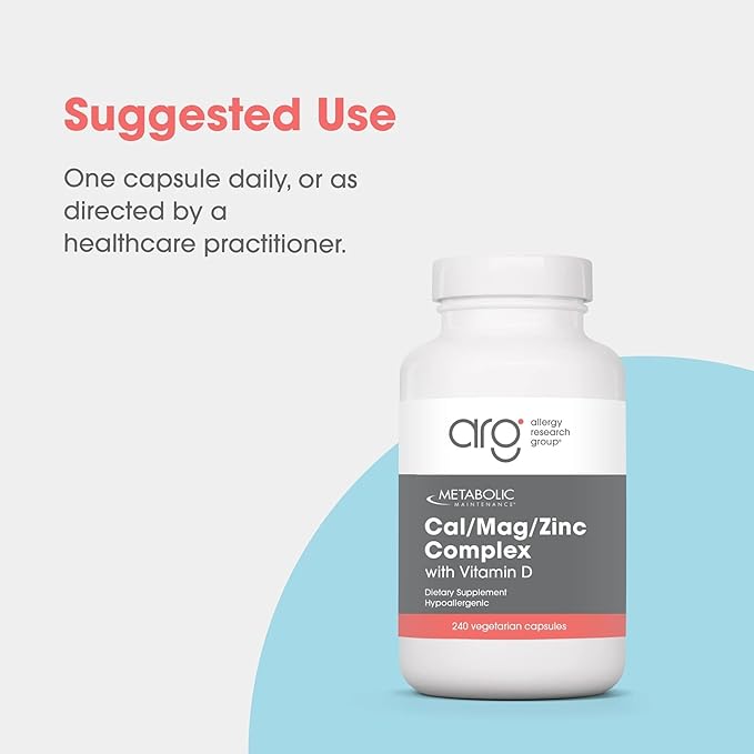 Metabolic Maintenance Cal Mag Zinc Complex with Vitamin D-3 - Calcium Supplement with Magnesium Boron Zinc - Vitamins + Minerals for Bone + Heart Support No Fillers (240 Capsules)