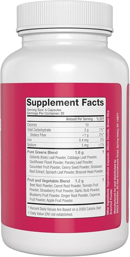NUU3 Nature’s Superfuel Provides Daily Nutritional Support for Immunity Wellness Active Lifestyle &amp Well-Being - Vitamins Minerals &amp Antioxidants - 120 Capsules (Pack of 2)