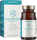 Nutri-Rich Essentials Multi | Multivitamin Supplement for Adult with Fish Oil Omega-3 Supports Energy Immune Health Vitamin A C D3 E K2 and Zinc Non-GMO Gluten Free (60 Count)