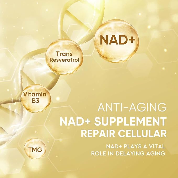 Life Nutrition NAD+ Supplement 2000 mg - 120 Capsules True NAD+ &amp Resveratrol NMN Alternative Supports Anti-Aging Cellular Energy &amp Repair Metabolism &amp Brain Boost for Men &amp Women