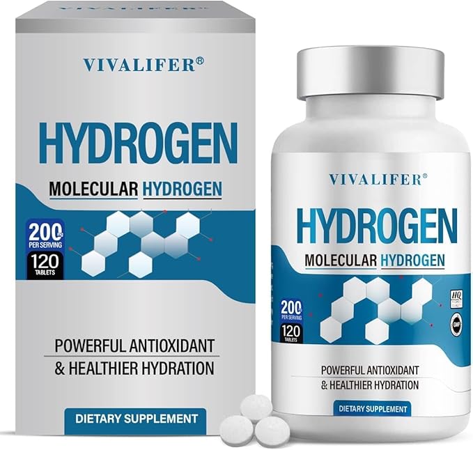 Hydrogen Tablets for Drinking Water | 8 PPM Molecular H2 Tablets with Magnesium | Supports Energy Metabolism &amp Brain Function | 120 Tablets Non-GMO Gluten Free