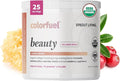 Sprout Living Colorfuel Beauty Powder Drink Mix Organic Superfoods + Adaptogens | Hair Skin &amp Nails Support Vegan Collagen Boost Biotin Silica Vitamin C Super Berry Flavor (25 Servings)