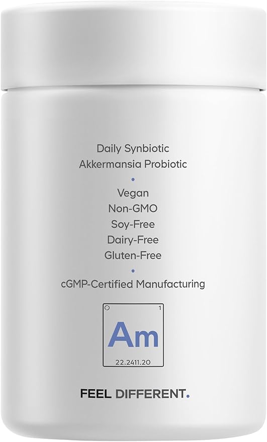 Codeage Akkermansia Synbiotic Supplement - 100 Million AFU Akkermansia Probiotic &amp Chicory Inulin Prebiotic - Chicory Root - 1 Capsule Per Serving - Non-GMO Gluten-Free - 30 Capsules