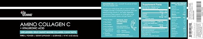 Hair Skin Nails Combo Pack : Amino Collagen w/Hyaluronic Acid &amp Hair Nutrition with Cynatine HNS + Biotin (Marine Collagen)