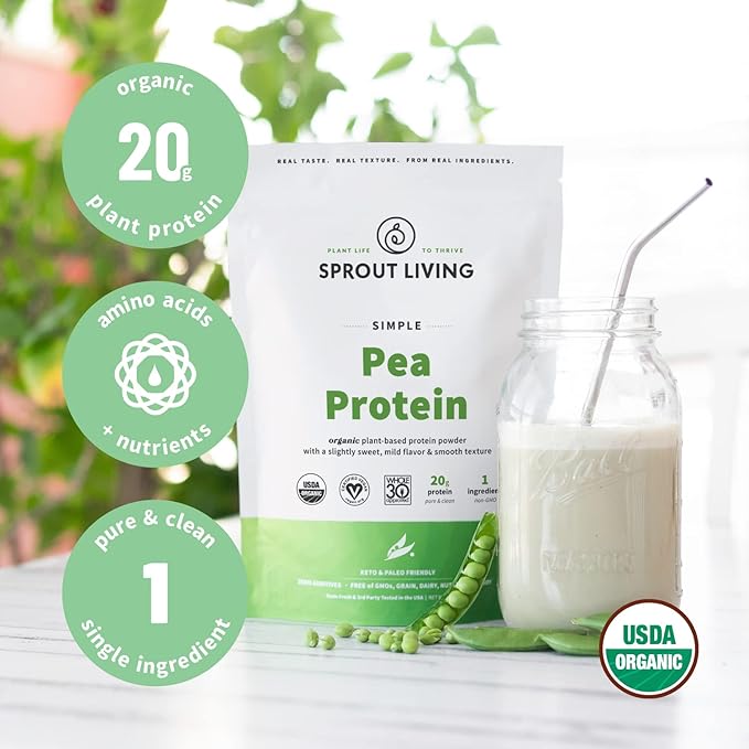 Sprout Living Epic Protein Vanilla Lucuma + Simple Pea Protein 1 lb