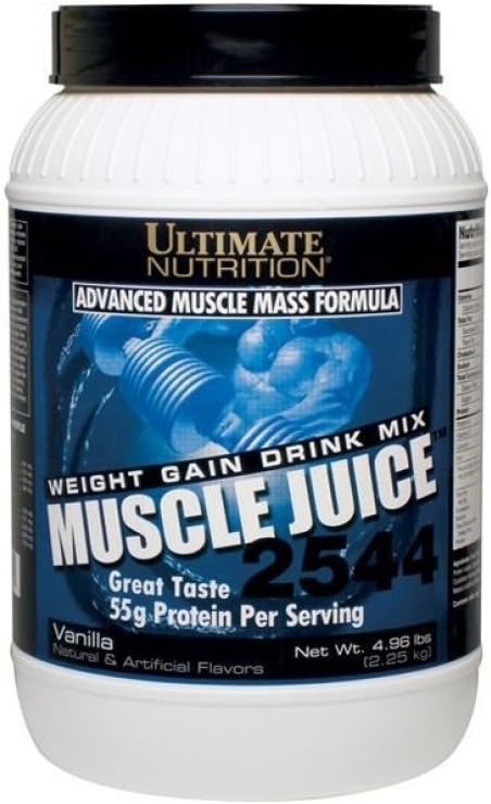Ultimate Nutrition Muscle Juice Weight Gain Drink Mix - Mass Gainer Workout Powder for Men &amp Women - Supplement for Lean Muscle Growth &amp Immune Support with 55g Protein - Vanilla 4.96lb
