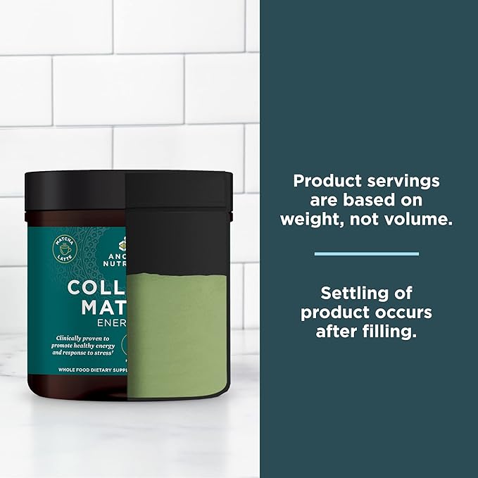 Ancient Nutrition Matcha Powder with Collagen Collagen Matcha with MCTs &amp Ashwagandha for Energy Metabolism Skin Hair and Gut Health 20 Servings (Pack of 2)