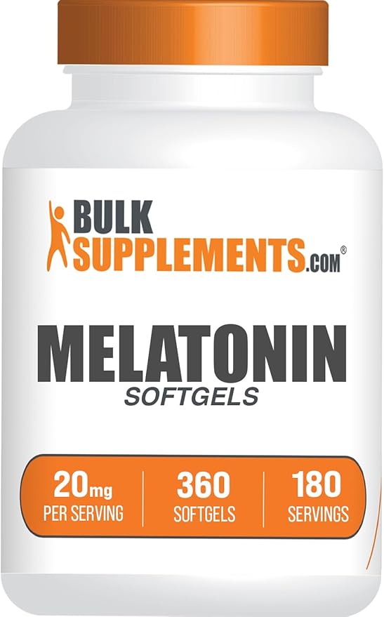 BulkSupplements.com Melatonin 20mg Softgels - 2 Softgels per Serving 360 Count (Pack of 1)