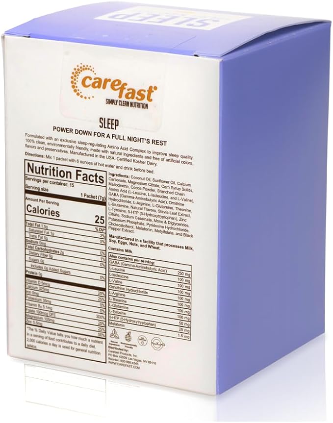 Sleep - Hot Chocolate Drink Mix - Natural Sleep Supplement - Box of 15 Packets