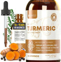 Turmeric Curcumin Liquid Drops with Black Pepper Extract | Turmeric Root Supplement for Joint Support Antioxidant &amp Immune Health | High Absorption with Piperine | Non-GMO | 1+ Month Supply
