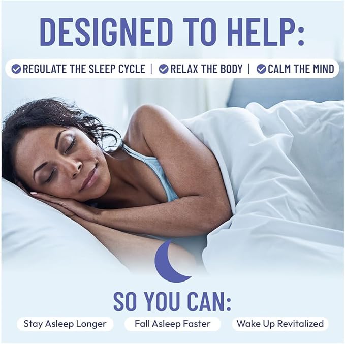 Somulin Nighttime Complex Sleep Aid - Powerful All-Natural Maximum Strength Formula - Fall Asleep &amp Stay Asleep - Rest &amp Refresh - Melatonin Valerian Chamomile &amp 5-HTP - 60 Capsules (Pack