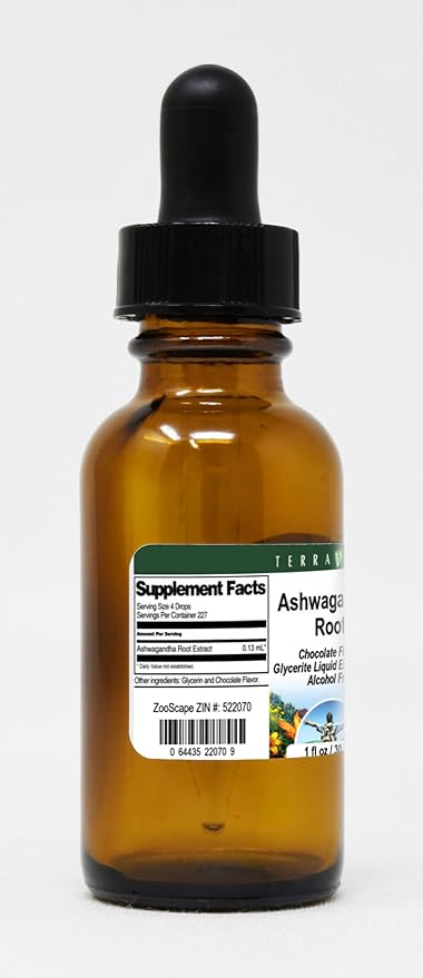 Terravita Ashwagandha Root Glycerite Liquid Extract (1:5) - Chocolate Flavored (1 oz ZIN: 522070)