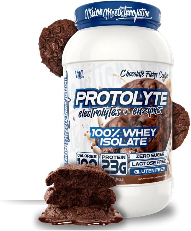 VMI Sports | ProtoLyte Whey Isolate Protein Powder | Low Calorie Whey for Weight Loss and Muscle Gain | Digestive Enzymes | Non-GMO (1.6 lb Chocolate Fudge Cookie)