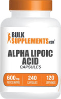 BulkSupplements.com Alpha Lipoic Acid Capsules - ALA Supplement Alpha Lipoic Acid 600mg - Gluten Free - 240 Capsules (Pack of 1)