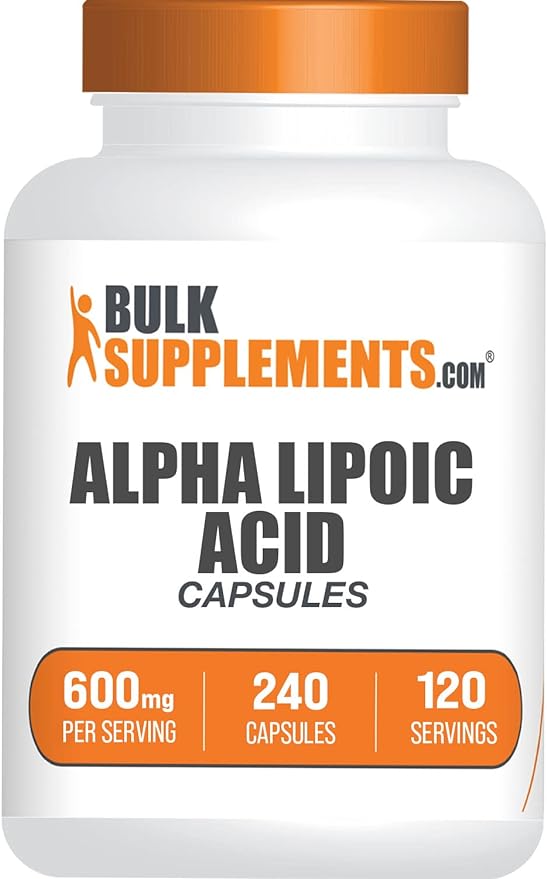 BulkSupplements.com Alpha Lipoic Acid Capsules - ALA Supplement Alpha Lipoic Acid 600mg - Gluten Free - 240 Capsules (Pack of 1)