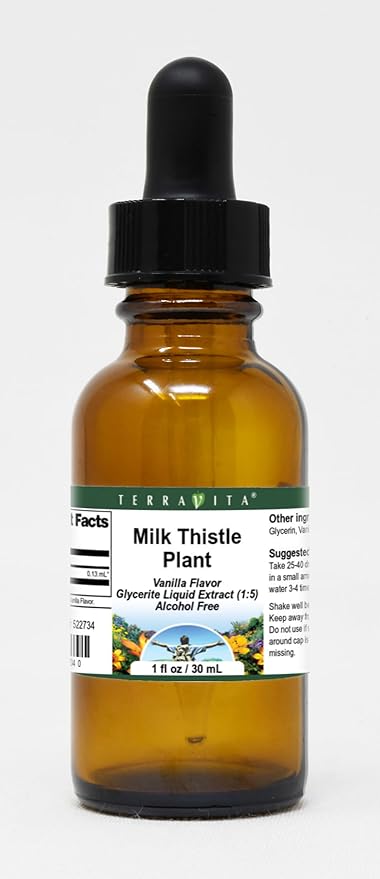 Milk Thistle Plant Glycerite Liquid Extract (1:5) - Vanilla Flavored (1 oz ZIN: 522734)