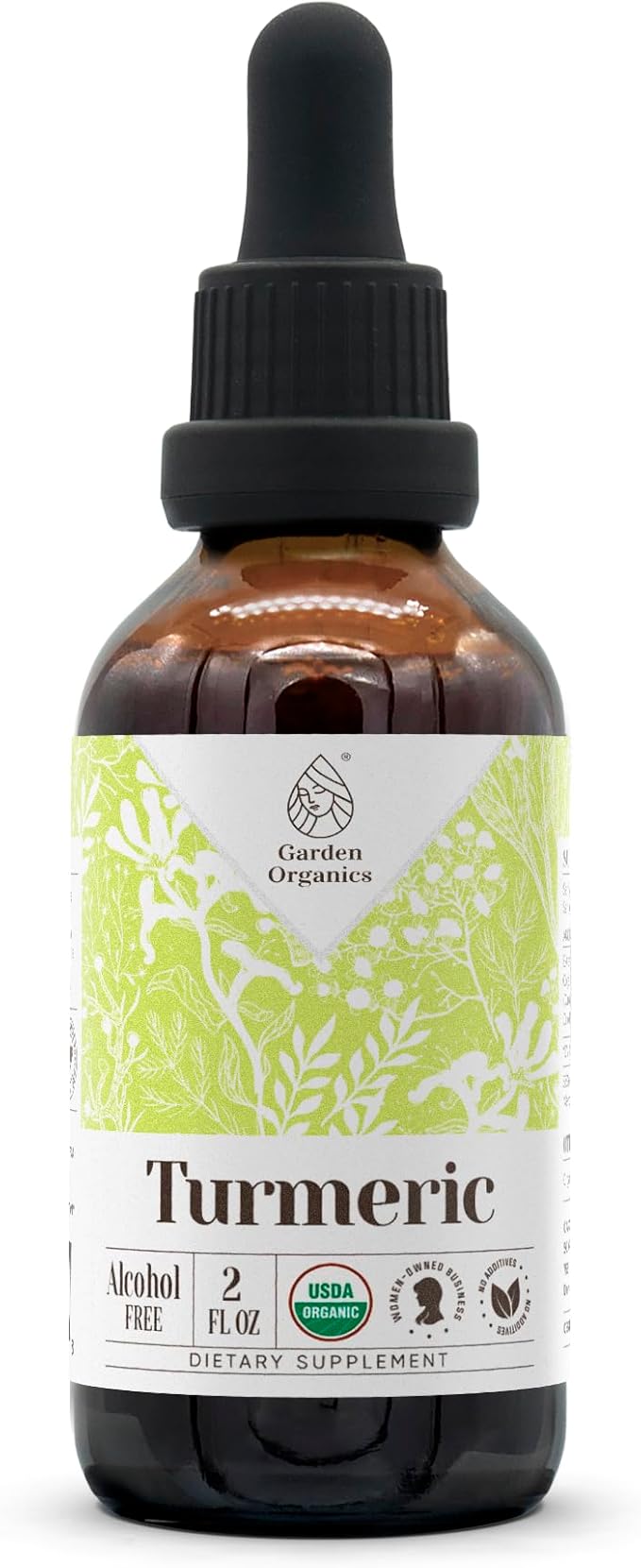 Turmeric USDA Organic Alcohol-Free Extract | High-Potency Tincture Dietary Supplement | Natural Certified Organic Turmeric (Curcuma Longa) Dried Root 2 oz