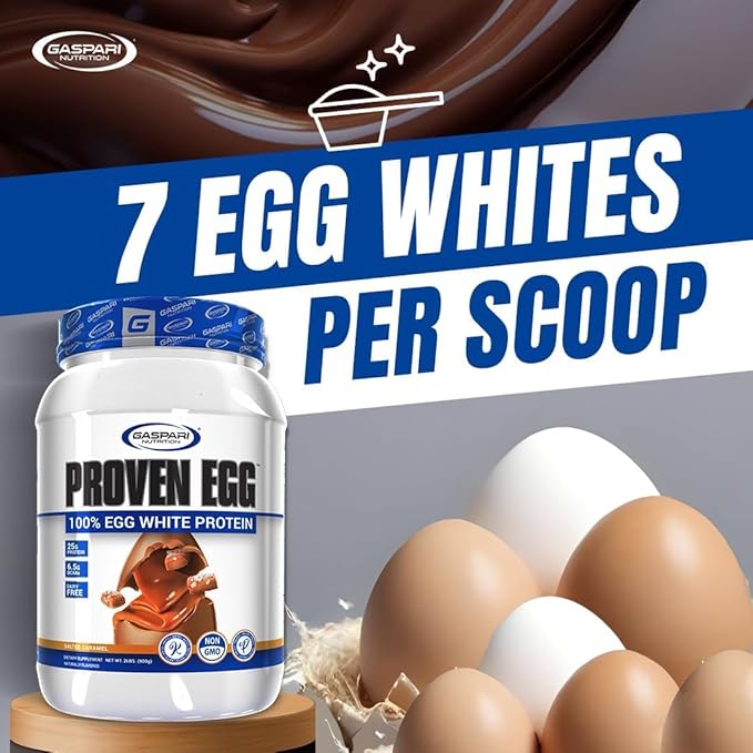 Gaspari Nutrition Proven Egg 100% Egg White Protein 25g Protein Keto Friendly Dairy Free Lactose Free Soy Free (1lb Unflavored)
