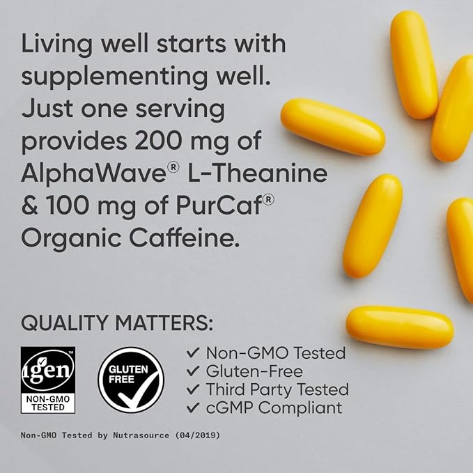 Sports Research® Thetawave Boost Pack - Magtein Magnesium L-Threonate Capsules 2000mg + L-Theanine Supplement with Caffeine &amp Coconut MCT Oil