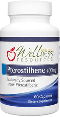 Wellness Resources Pterostilbene - Natural Source Silbinol Trans-Pterostilbene for Healthy Aging (100mg 60 Veggie Capsules) Non-GMO Vegan Soy-Free