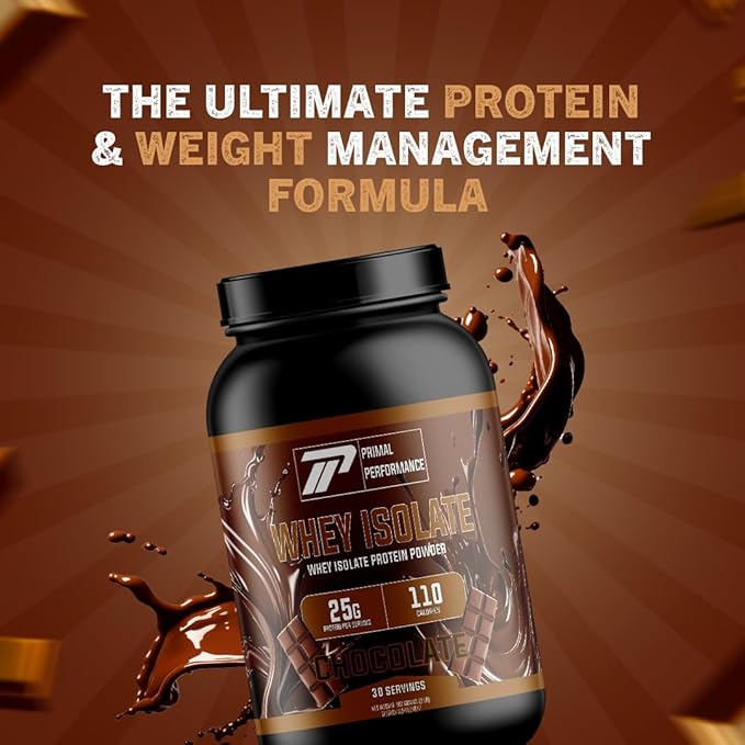 Whey Protein Isolate Powder – 25 g Lean Protein – Low Carb Keto-Friendly Chocolate – Fast Absorption with Digestive Enzymes – 30 Servings