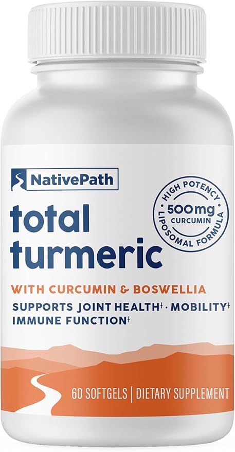 NativePath Turmeric Curcumin with Boswellia – Premium Softgels for Joint Mobility &amp Wellness – High Absorption Non-GMO Gluten-Free 60 Softgels
