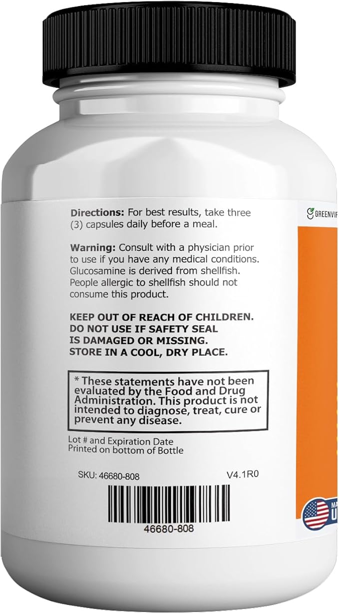 Feilaira Max Extra Strength Joint Support Supplement 1500mg Glucosamine 60 Capsules 20 Day Supply (5)