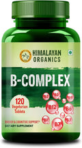 Himalayan Organics Vitamin B Complex with 100% RDA B1 B2 B3 B5 B6 B9 &amp B12 | 120 Veg Tablets