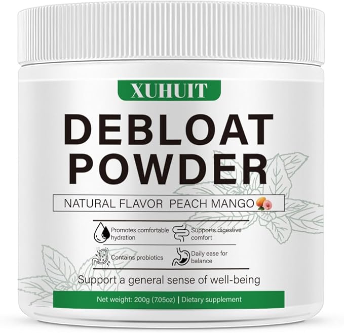 Digestive Support Powder for Occasional Bloating Relief with Vitamin C Dandelion Root &amp Horsetail Extract Natural Peach Mango Flavor Non-GMO 200g (7.05oz) for Women &amp Men (1)