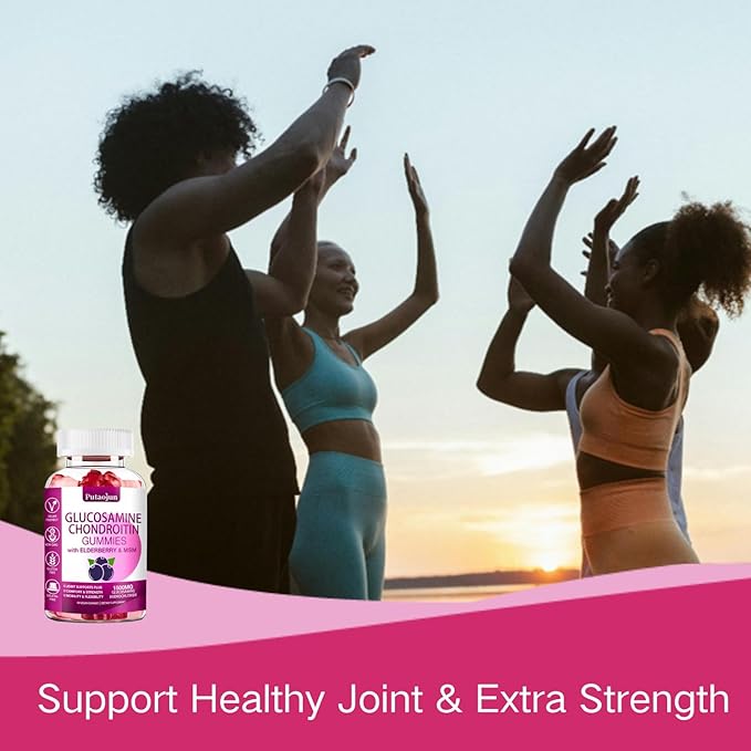 Glucosamine Chondroitin Supplements with MSM &amp Elderberry | Glucosamine Chondroitin Gummy for Adults &amp Women Men | Glucosamine chondroitin Gummies Extra Strength | Joint Supplement | 2 Pack