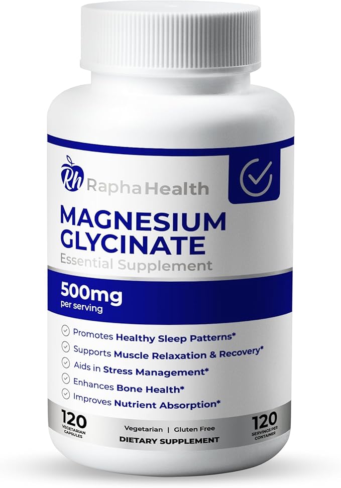 Magnesium GLYCINATE 500mg | High Absorption | 100% Chelated | Supports Bone Health &amp Muscle Recovery | 120 Capsules - 4 Month Supply