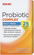 GNC Probiotic Complex Daily Need with 25 Billion CFUs Twin Pack 60 Capsules per Bottle Daily Probiotic Support
