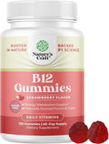 Vitamin B12 Gummies for Adults - Sugar Free Vitamin B12 1000 mcg Chewable Gums for Energy &amp Mood Support Immune &amp Nerves Health - Kosher Non-GMO &amp Gluten Free Supplement for Women &amp Me