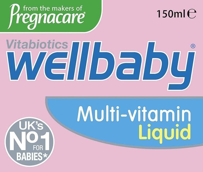 WELLBABY Vitabiotics Multi-Vitamin Liquid - Immune System Multivitamin for Infants and Babies Ages 6 Months to 4 Years - 150mL (Pack of 2)