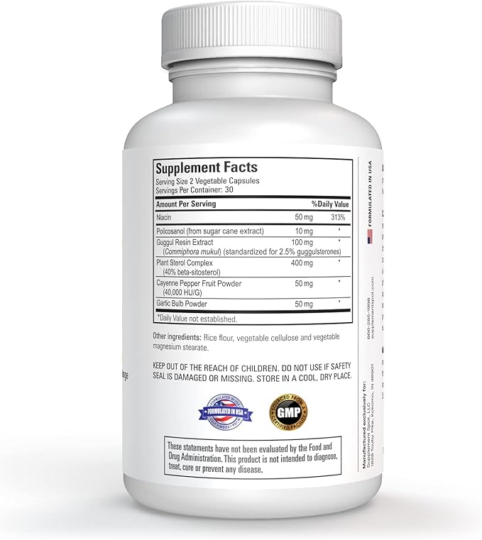 Choless Control Supplement – Vitamin B3 Beta Sitosterol Niacin &amp Cayenne Pepper – Choless Supplements (60 Capsules)