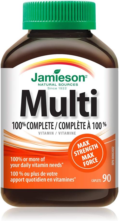 Jamieson 100% Complete Multivitamin Max Strength formula 90 Capsules