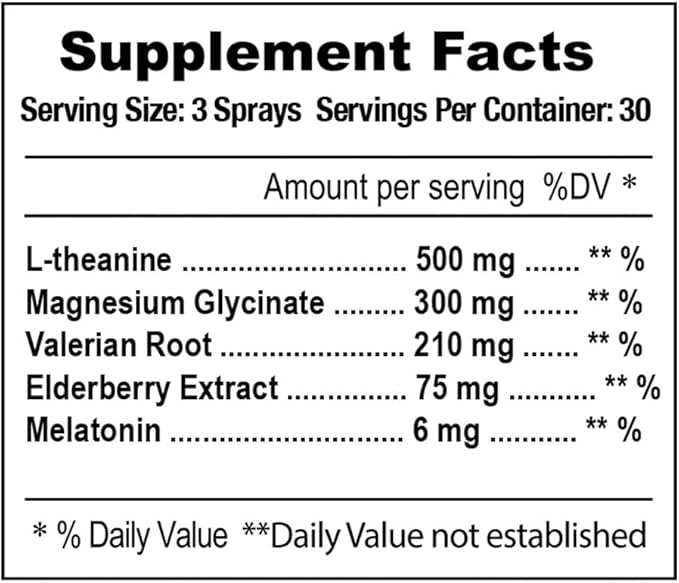 EZ Nite Sleep Immunity Spray with Melatonin Elderberry Extract and L-Theanine | Natural Defense Formula Non-Habit Forming | Non-GMO Gluten-Free | 30-Night Supply