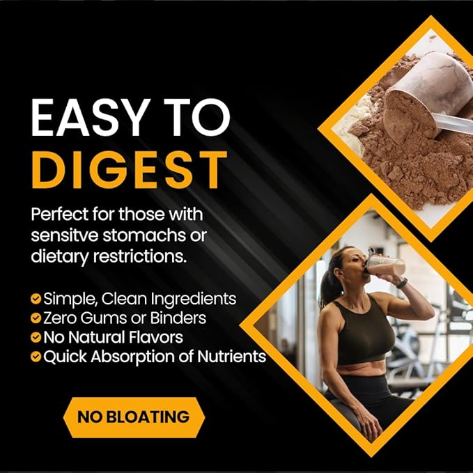 Plant Based Protein Powder - Earthy Chocolate - Only 6 ingredients - 0g Sugar - Vegan Protein Powder - 30 Servings - No Natural Flavors - No Artifical ingredients - Clean Plant Protien