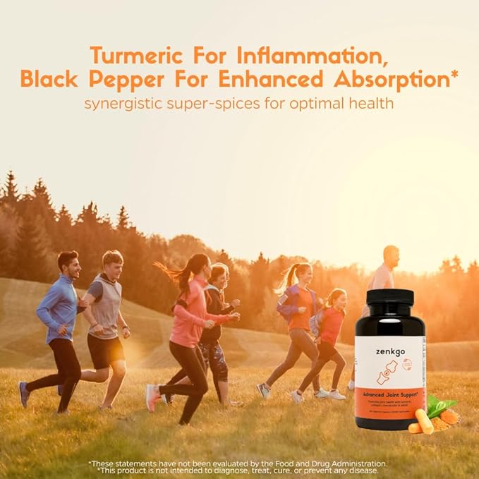Zenkgo Chondroitin Boswellia MSM Turmeric Hydrolyzed Collagen - Joint Support Supplement Helps with Joint Mobility &amp Flexibility (Joint Support Supplement)