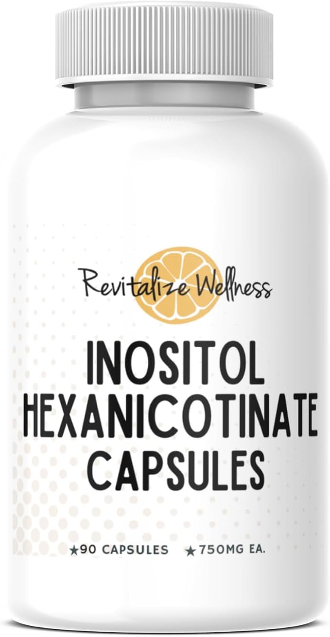 Niacin Capsules as Inositol Hexanicotinate | Gentle Slow Release Form of B3 that Supports Heart Health Energy and Mental Health B3 | No Flush Niacin Alternative | 90 Servings