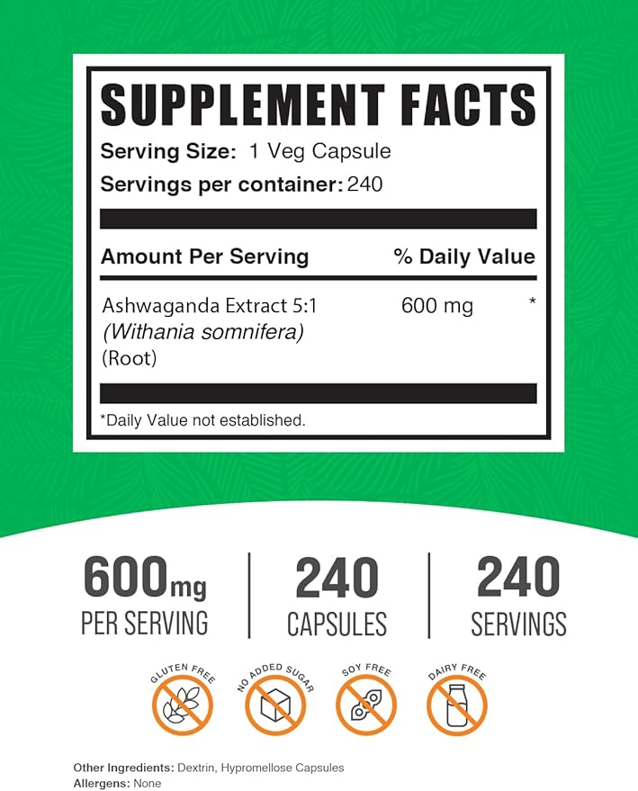 Magnesium Glycinate Capsules 240ct + Ashwagandha Capsules 240ct Bundle