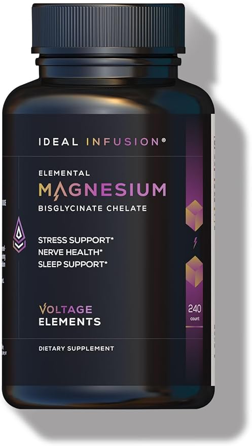 Elemental Magnesium Bisglycinate 500mg – High Absorption Magnesium Supplement for Relaxation Deep Sleep &amp Muscle Recovery – Supports Calm Bone &amp Nerve Health – Vegan Non-GMO – 240 Capsules