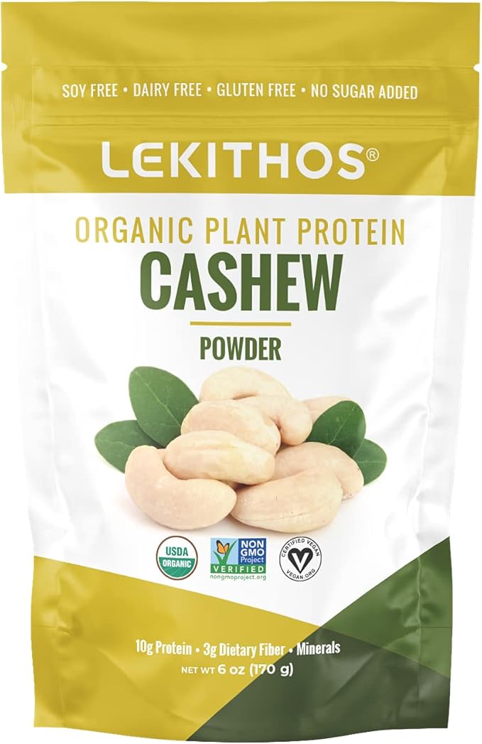 Organic Cashew Protein Powder Single Ingredient 10g Protein Per Serving High in Potassium Phosphorus Calcium! 6oz Plant-Based Vegan Non-GMO 6 Servings High Fiber No Added Sugar