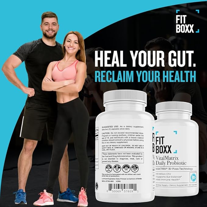 VitalMatrix Daily Probiotic | 60 Billion CFU | Digestive Immune &amp Women’s Microbiome Support | Advanced Delivery | 30 Day Supply