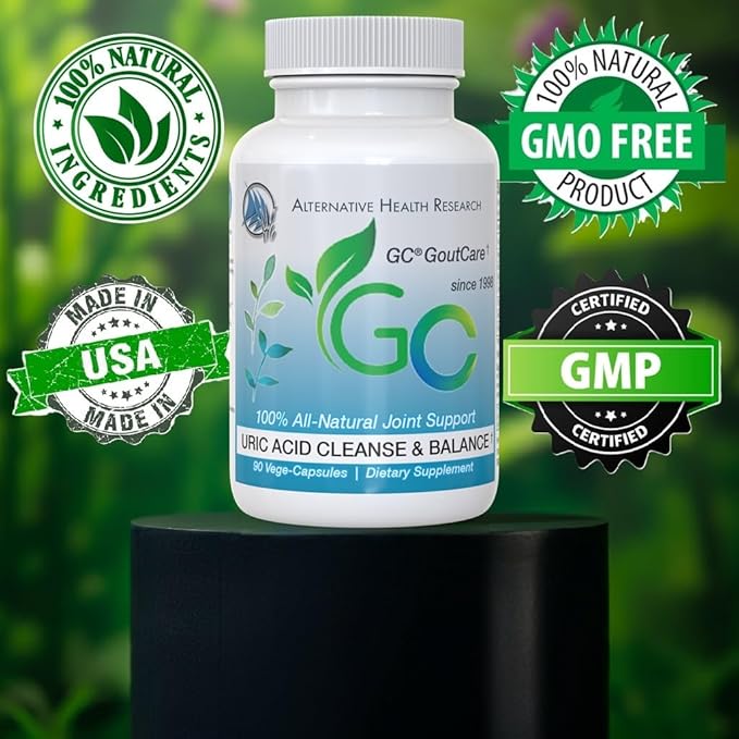 GC GoutCare 6 Bottle Pack- Uric Acid Management and Joint Support Featuring Turmeric Garlic Milk Thistle and More - (90 Capsules in Each Bottle x 6)