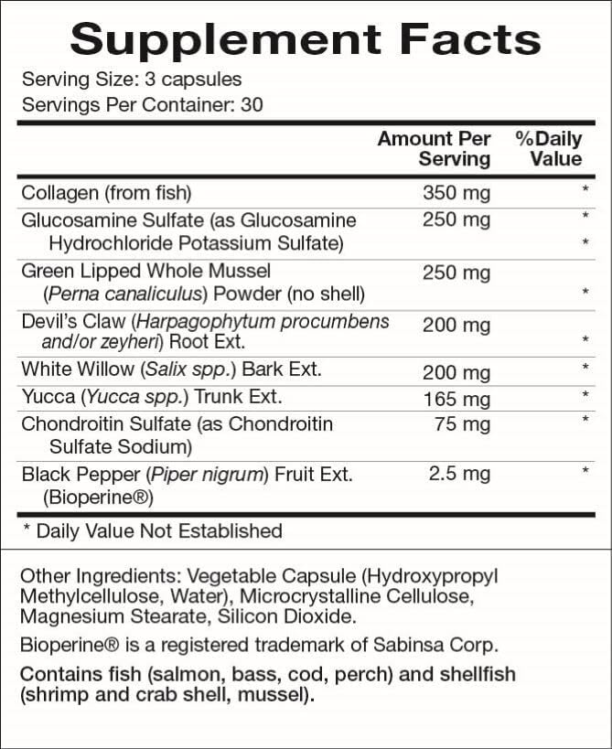 Natura Health Products JTL Mobility Supplement - Supports Healthy Joint Function Mobility and Comfort - Featuring Collagen Glucosamine Sulfate Chondroitin Sulfate &amp White Willow (90 Capsules)