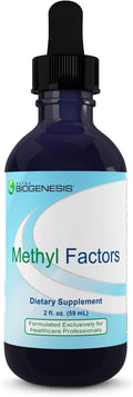 Nutra Biogenesis Methyl Factors - Vitamin B12 Drops Methylfolate Drops Sublingual Liquid for Women &amp Men B Complex with Folic Acid for Kids &amp Adults Energy Supplement Sugar Free - 2 Fl Oz