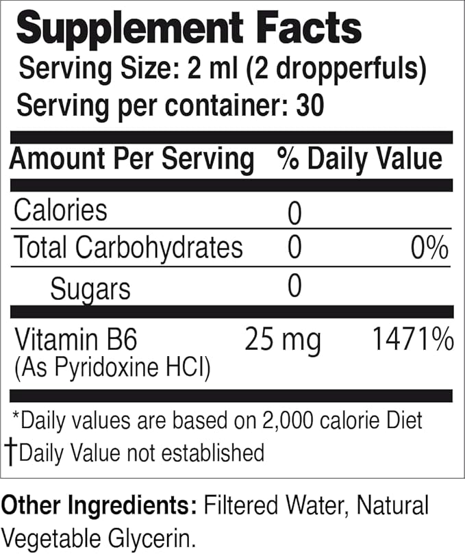 Life Solutions Vitamin B6 Pyridoxine HCI - B Vitamins Supplement B6 Vitamins 25mg- Essential B6 Supplement for Metabolism Energy and Nervous System Support 2oz Liquid Dropper