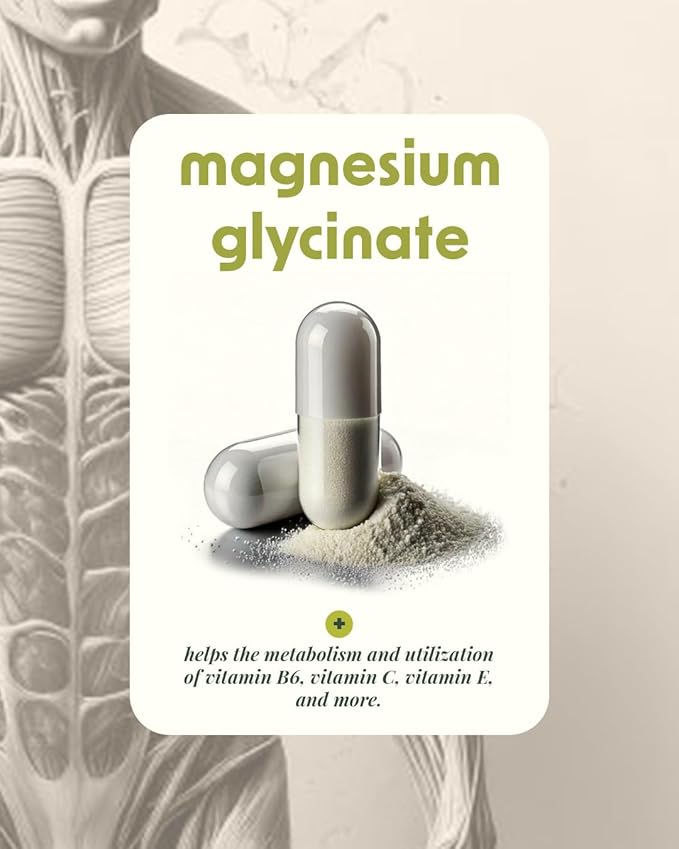 Alpha &amp Omega Nutrition Magnesium Glycinate 400mg - Supplement to Support Stress Relief Sleep Heart Health Nerves and Muscles Gluten Free Non-GMO - 120 Tablets 2 Month Supply