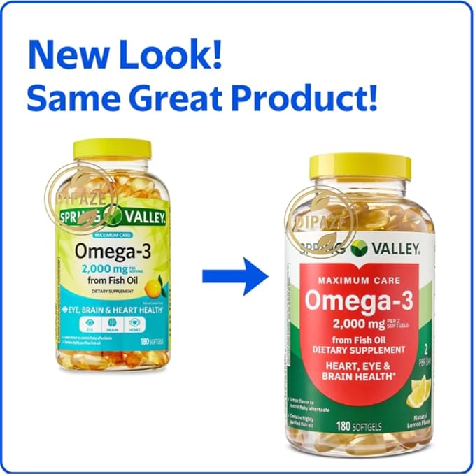 Spring Valley Omega-3 from Fish Oil 2000 mg Maximum Care Extra 180 Count